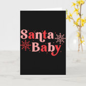 Santa Baby Fun Holiday Tygraphy Design  Kaart (Gele Bloem)