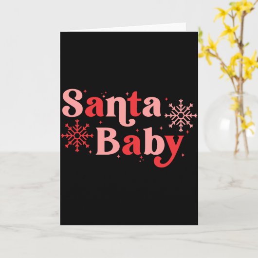 Santa Baby Fun Holiday Tygraphy Design  Kaart (Gele Bloem)