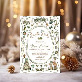 Santa Baby Genderneutraal Baby shower Kaart