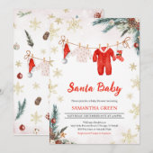 Santa Baby Genderneutraal Baby shower Kaart (Voorkant / Achterkant)