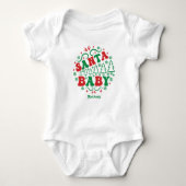 Santa Baby Gepersonaliseerde Retro Kerstmis Romper (Voorkant)