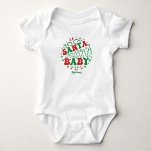 Santa Baby Gepersonaliseerde Retro Kerstmis Romper