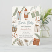 Santa Baby Geschenkdozen Holiday Boy Baby shower Kaart (Staand voorkant)