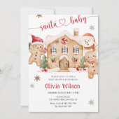 Santa Baby Gingerbread Boy Christmas Baby Shower  Kaart (Voorkant)