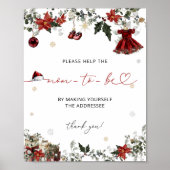 Santa Baby Girl Baby shower Adres een envelop Poster (Voorkant)