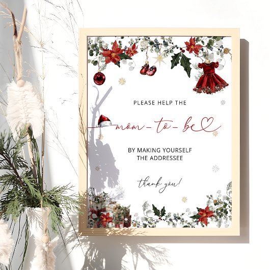 Santa Baby Girl Baby shower Adres een envelop Poster