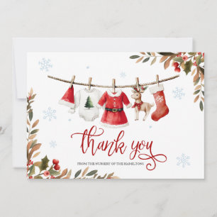 Santa Baby Girl Baby Shower Dankkaart Kaart