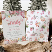 Santa Baby Girl Christmas Baby shower Kaart