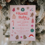 Santa Baby Girl Christmas Baby shower Uitnodiging<br><div class="desc">Grappig en lief kerstthema baby shower uitnodigingskaart met handgetekende illustratie van vakantiemotieven. De tekst zegt "Santa Baby". Ideaal voor het baby shower van een meisje.</div>
