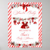 Santa Baby Girl Kleding Baby shower Welkom Poster (Voorkant)