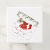 Santa Baby Girl Winter Christmas Baby shower Bedankjes Labels (In situ)