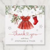 Santa Baby Girl Winter Christmas Baby shower Bedankjes Labels (Voorkant)