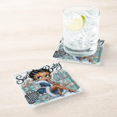 Santa Baby Glazen Onderzetter (Schuin)