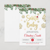 Santa Baby Gold Snowflake Winter Baby shower Kaart (Voorkant / Achterkant)