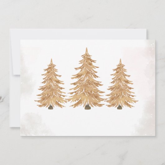 Santa Baby Gold Tree Christmas Baby shower Foto Kaart (Achterkant)