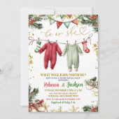 Santa Baby Hangende Kleding Geslacht Reveal Kaart (Voorkant)