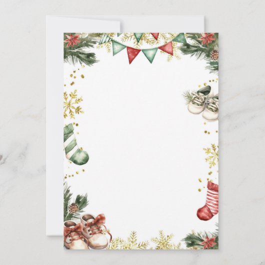 Santa Baby Hangende Kleding Geslacht Reveal Kaart (Achterkant)