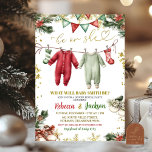 Santa Baby Hangende Kleding Geslacht Reveal Kaart<br><div class="desc">Kerstman Baby Hangende kleding Geslacht Onthulling Uitnodiging,  Hij of zij Kleding Kerst Geslacht Onthulling,  Kerstboom Jongen of Meisje Geslacht Onthullen</div>