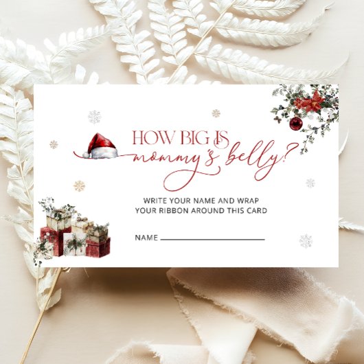 Santa Baby Hoe groot is de buik van mama Informatiekaartje