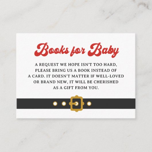 Santa Baby Holiday Baby shower Boeken voor Baby Informatiekaartje (Voorkant)