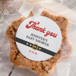 Santa Baby Holiday Baby shower Dank u Ronde Sticker