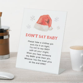 Santa Baby Holiday Baby shower Don't Say Baby spel Reclamebord Met Voetstuk