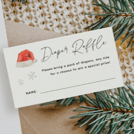 Santa Baby Holiday Baby shower Luier Raffle Informatiekaartje