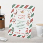 Santa Baby Holiday Baby shower Luier Raffle Reclamebord Met Voetstuk (Insitu)