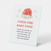 Santa Baby Holiday Baby shower Raad het Baby eten Reclamebord Met Voetstuk (Voorkant)