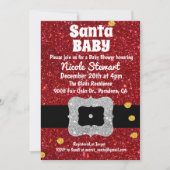 Santa Baby Holiday Baby shower Uitnodiging (Voorkant)