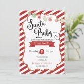 Santa Baby Holiday Baby shower Uitnodiging (Staand voorkant)
