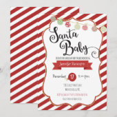 Santa Baby Holiday Baby shower Uitnodiging (Voorkant / Achterkant)