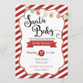 Santa Baby Holiday Baby shower Uitnodiging