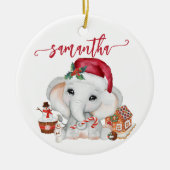 Santa Baby Holiday Elephant Kerstmis Keramisch Ornament (Voorkant)