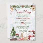 Santa Baby Holiday Winter Christmas Baby shower Kaart (Voorkant)