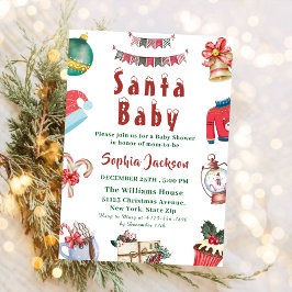 Santa Baby Holiday Winter Christmas Baby shower Kaart