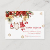 Santa Baby Holiday Winter diaper raffle request Informatiekaartje (Voorkant)