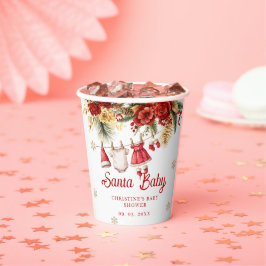 Santa Baby Holiday Winter Kerstmis Baby Shower Papieren Bekers