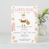 Santa Baby is onderweg, kerst Baby shower Kaart (Staand voorkant)