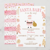 Santa Baby is onderweg, kerst Baby shower Kaart (Voorkant / Achterkant)