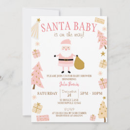 Santa Baby is onderweg, kerst Baby shower Kaart