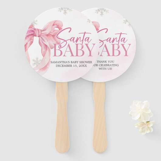 Santa Baby Kerst Baby Borrel Handwaaier (Voorkant en achterkant)