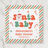 Santa Baby Kerst Baby Shower  Bedankjes Labels (Voorkant)