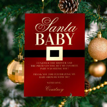 Santa Baby | Kerst Baby Shower Bedankt Echt