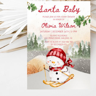 Santa Baby Kerst Baby Shower Feest Uitnodiging