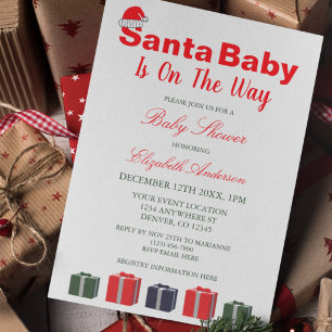 Santa Baby Kerst Baby Shower Kaart
