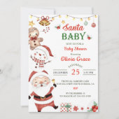 Santa Baby Kerst Baby Shower Kaart (Voorkant)