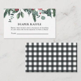 Santa Baby Kerst Baby Shower Luier Raffle Informatiekaartje