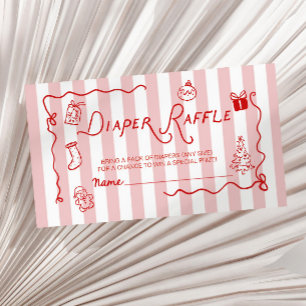 Santa Baby! Kerst Baby Shower Luier Raffle Informatiekaartje