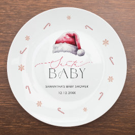 Santa Baby Kerst Baby shower Papier Borden Papieren Bordje